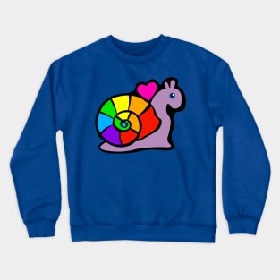 Rainbow Snail with Heart Crewneck Sweatshirt